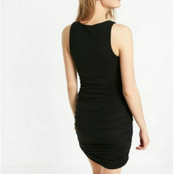 Express ruched Slash Neck Sheath Dress - Picture 2 of 7